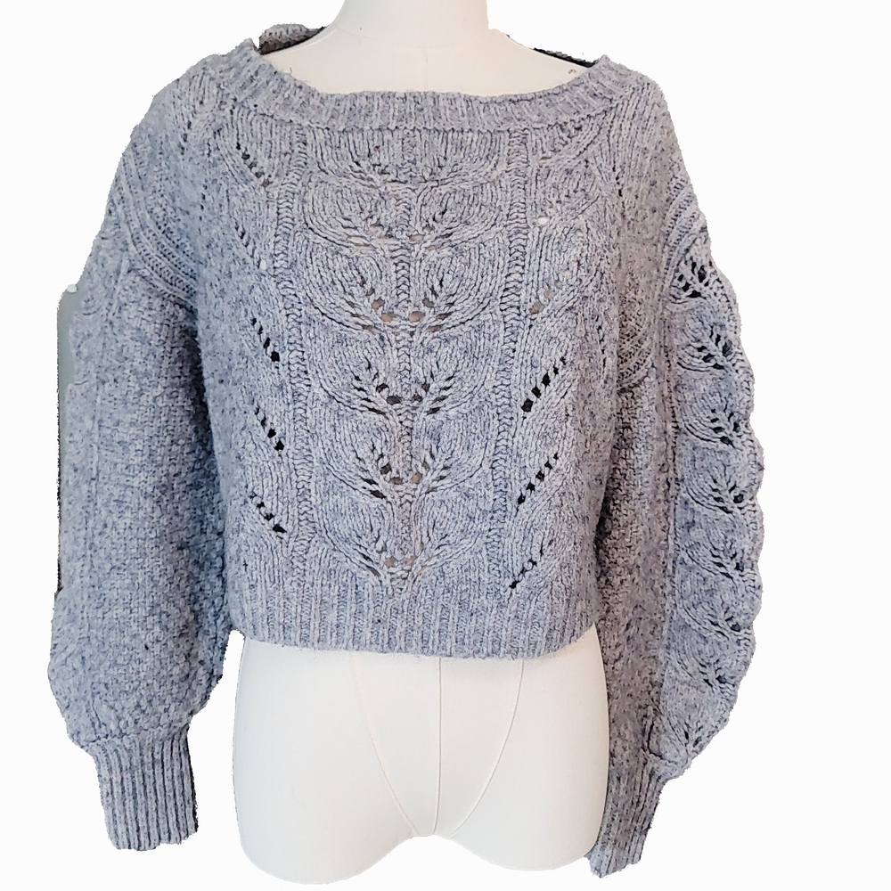 Victoria's Secret Retro Gray Crew Neck Cable Knit Sweater